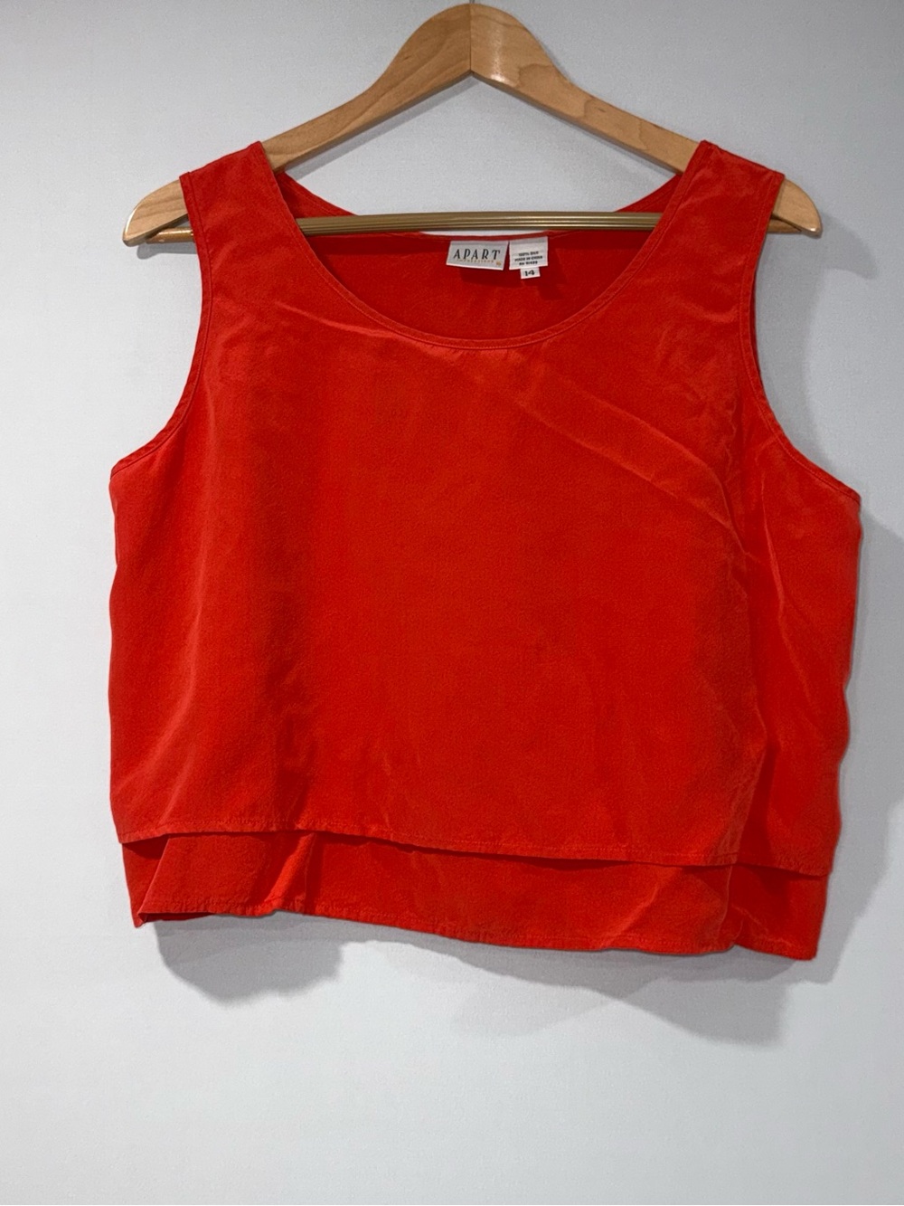 Impressions Bright Red Layered Scoop Neck Tank
